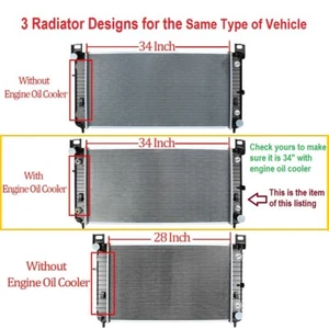 Radiator for 2011 GMC Yukon XL 2500 34" BETWEEN TANKS-W/ENGINE OIL COOLER - Picture 1 of 1