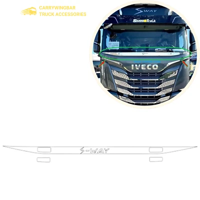 Perfil debajo del parabrisas con letras cromo acero inoxidable para Iveco S-Way Foto 1 de 3