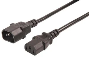 IEC C14 Klinkenstecker Auf C13 Buchse Stromkabel, 10A, 2m, Schwarz - PELB2158 - Bild 1 von 1