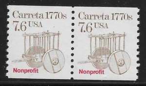US Scott #2255, Pair 1988 Carreta 1770s 7.6c FVF MNH - Picture 1 of 1