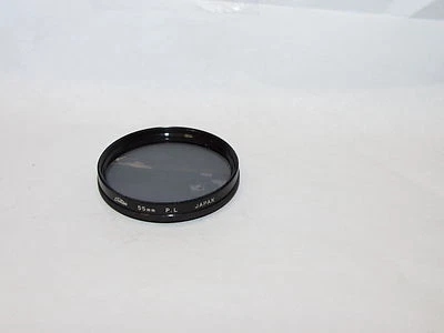 Used Toshiba PL Polarizing 55 mm Lens Filter Made in Japan O32519 - Image 1 of 2