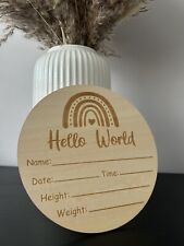 Welcome to the World wooden plaque, Baby Announcement Sign, Newborn Baby Sign
