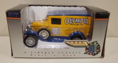 Liberty Classics Ford Model A Van Olympia Premium Lager Beer Yellow Diecast 2528 - Image 1 of 4