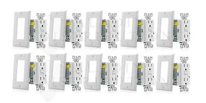 15A Amp TR GFCI Receptacle w/ Wallplate UL Listed - Tamper Resistant (10 Pack) - Picture 1 of 5