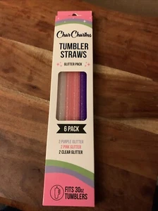 Char Charms Glitter Pack Tumbler Straws 40 Oz - Picture 1 of 4