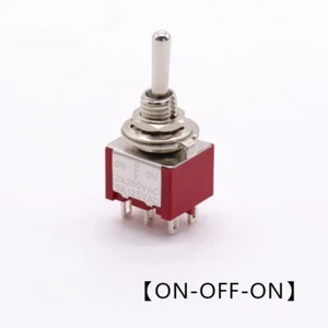 AC 250V/120V 2A/5A 4PDT ON/OFF/ON 3 Positions 6 Pin Electric Toggle Switch Red - Picture 1 of 4