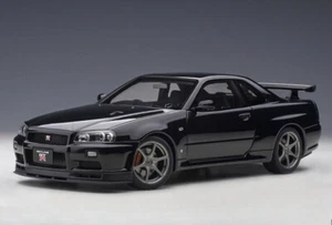 AUTOart 1:18 Black JDM R34 NISMO GTR V-Spec Sport Model Diecast Metal Car - Picture 1 of 12