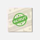 Beirut Grunge Travel 4'' X 4'' Square Wooden Coaster