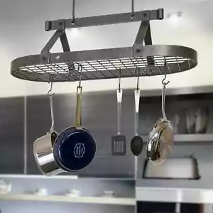 Enclume Oval Ceiling Pot Rack w/Hooks Model PR16B - Picture 1 of 1