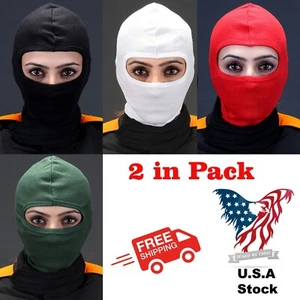 Cuircon 2 Pack Cotton Balaclava Face Mask for Men and Women Ski,Snow,go karting - Picture 1 of 37