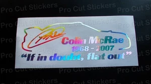 Colin McRae Tribute RIP Custom Auto Aufkleber Abziehbilder Silber Hologramm Neo Chrom d1 - Bild 1 von 3