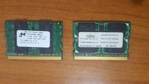 2X 512MB Micro Dimm 172 Pin Fujitsu 400 MHz D2P400-D512SCFJF Micron 400mhz - Afbeelding 1 van 3