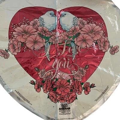 I love you 复古 anagram 20.5 英寸 1992 年麦拉气球箔白色鸽子油漆 — 第 1/4 张图片