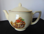 RARE! Vintage CROWN DEVON England 'Coaching Days' Teapot Cream w/Gold Trim 2 cup