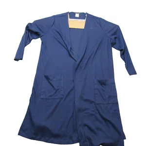 Slinky Brand Sweater Draped Open Front Blue Cardigan Waterfall Knit Women's 1X - Picture 1 of 9