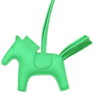 Authentic Hermes Rodeo PM Bag Charm Vert Comics Agneau Milo B Stamp Green NO BOX - Picture 1 of 6