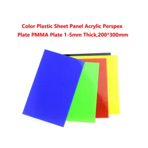 Color Plastic Sheet Panel Acrylic Perspex Plate PMMA Plate 1-5mm Thick,200*300mm - Picture 1 of 12