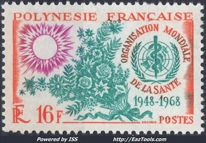 POLYNESIE FRANCAISE 20 ANS DE L'OMS N° 61 NEUF ** SANS CHARNIERE - Picture 1 of 2