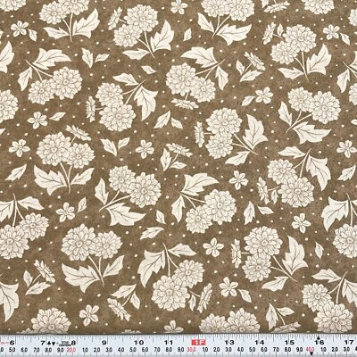 BasicGrey Persimmon for Moda Florals Polka Dots Brown Cotton by the HALF YARD - Image 1 of 2