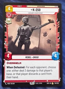 Tarjeta rara Star Wars Unlimited Spark of Rebellion K2SO - Imagen 1 de 2