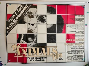 The Animals Film UK Quad Film Documentary Poster Animal Rights Testing - Picture 1 of 11