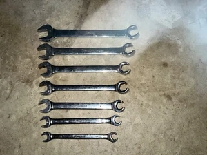 Snap-On Tools USA 7pc SAE 6pt Open-End Flare Nut Line Combination Wrench Set RXS - Picture 1 of 21