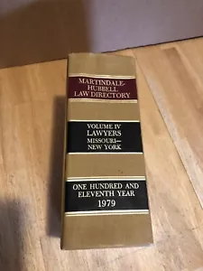 MARTINDALE HUBBELL LAW DIRECTORY VOLUME IV LAWYERS MISSOURI-NEW YORK 1979 - Picture 1 of 9