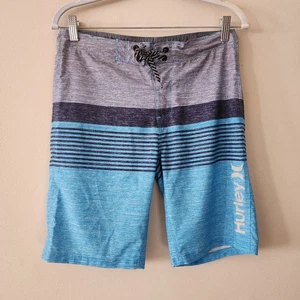 Bañador Hurley Gris y Azul Informal Talla 28 Traje de Baño Pantalones Cortos con Bolsillos - Imagen 1 de 4