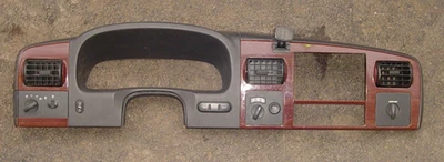 05 06 07 Ford F250 F350 Radio Cluster Dash Panel Bezel Trim Woodgrain - Image 1 of 4