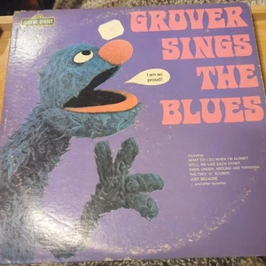 Sesame Street Grover Sings the Blues 33 RPM Vinyl Record CTW 22066 - Foto 1 di 4