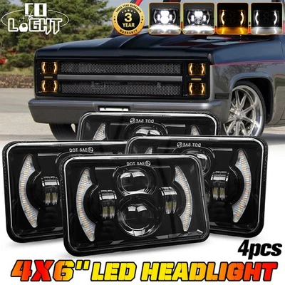4 peças 4x6" faróis de LED 4x6" feixe Hi-Lo DRL para Chevy C10 G20 R10 K10 K20 K5 blazer - Imagem 1 de 4