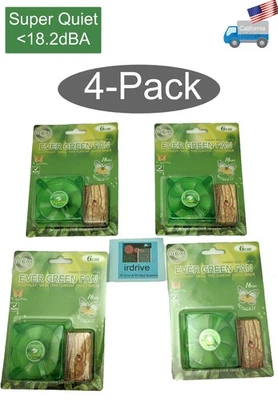 4pack Evercool EverGreen Quiet 18.2dBA 60mm x 15mm 3pin PC Case Cooler Fan EGF-6 - Image 1 of 4