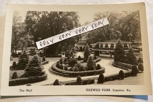 EARLY IDLEWILD AMUSEMENT PARK “THE MALL” LIGONIER PA. REAL PHOTO RPPC POSTCARD - Bild 1 von 2