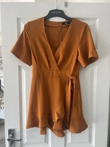 lovely playsuit short misguided sz 8 rust colour never worn ! - Picture 1 of 1