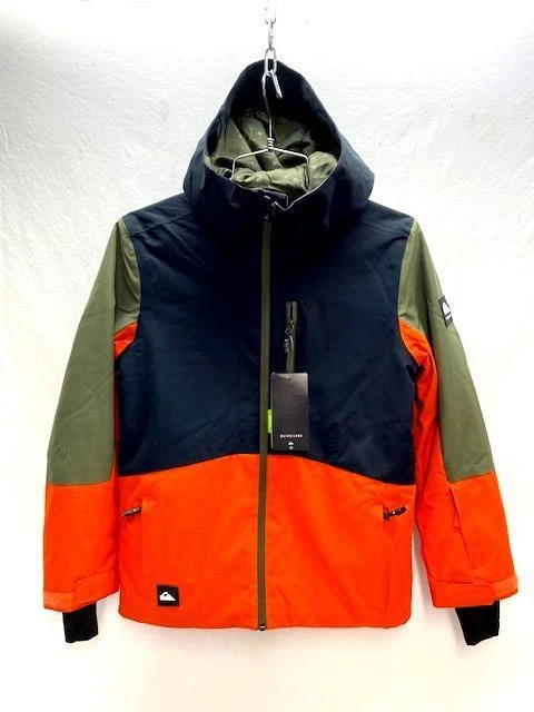 Jaqueta de Inverno Quiksilver Meninos Ambição Snow Ski Snowboard Preta Laranja Tamanho 10 NOVA - Imagem 1 de 1