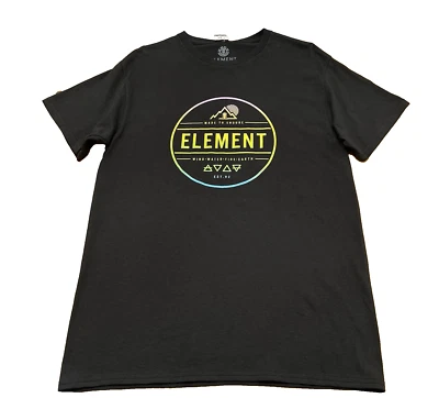 Camiseta ELEMENT Para Hombre Mediana Negra Multi Logo Alineación Gradiente Manga Corta Nueva con Etiquetas Foto 1 de 4