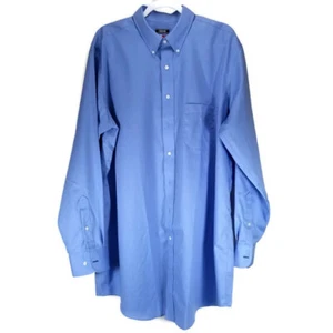 Izod Tall Mens Dress Shirt 17.5 35 36 Blue Long Sleeve Quick Dry - Picture 1 of 7