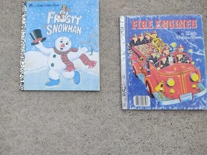 A Little Golden Book LOT Frosty The Snowman & Fire Engine Book Set - Picture 1 of 2