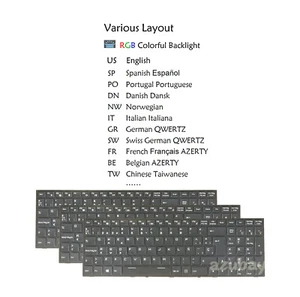 Laptop-Tastatur für Sager NP8151 NP8152 NP8153 NP8155 NP8156 NP8157, RGB hintergrundbeleuchtet - Bild 1 von 15