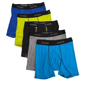 Boy's Hanes Boxer Briefs MEDIUM 5 Pack Tagless Boxers NEW NWOT - Picture 1 of 4