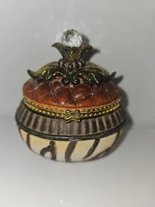 Trinket Lidded Small Keepsake Box Jungle Zebra Striped - Picture 1 of 5