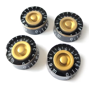 Speed Control Knobs – Volume Tone Guitar for Gibson Les Paul – Black Gold - Picture 1 of 8