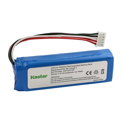 Batería de repuesto Kastar 3,7 V 6200 mAh GSP1029102A para JBL Charge 3 2016 versión Foto 1 de 2