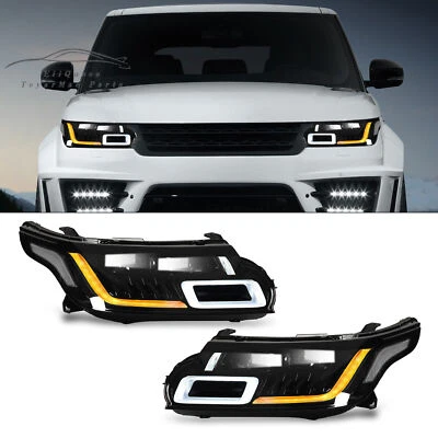 (RHDFor Land Rover Range Rover Sport 2014-2017 Headlight Assembly 4 Lens LED L+R - Image 1 of 4