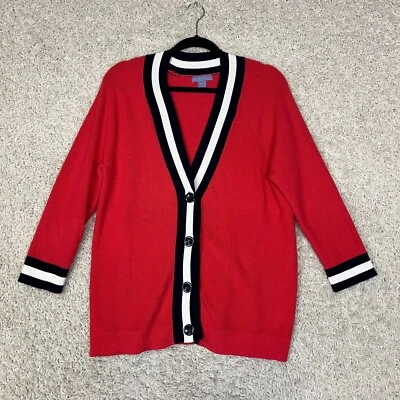 Cárdigan Laura Scott Botón Frontal Mujer Grande Rosa Tejido Cuello en V Retro Preppy Foto 1 de 4