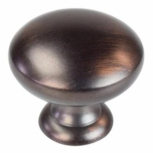 Cabinet Knob Oil-Rubbed Bronze Brushed, Copper Highlights, Round Kitchen Pull - Picture 1 of 1