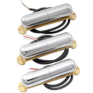 Artec LSA70-CR Chrome Alnico 5 Lipstick Single Coil Pickups Set For Strat Guitar - Foto 1 di 7