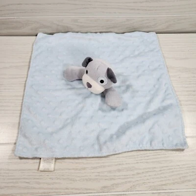Kyle & Deena Puppy Dog Baby Lovey Security Blanket Blue Satin Back Minky Dot Top - Image 1 of 4