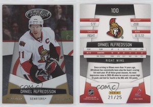 2010-11 Certified Platinum Gold /25 Daniel Alfredsson #100 HOF