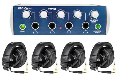 PRESONUS HD9/HP4 PACK With HP4 Headphone Amplifier+ (4) HD9 Studio Headphones - Image 1 of 4